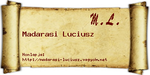 Madarasi Luciusz névjegykártya